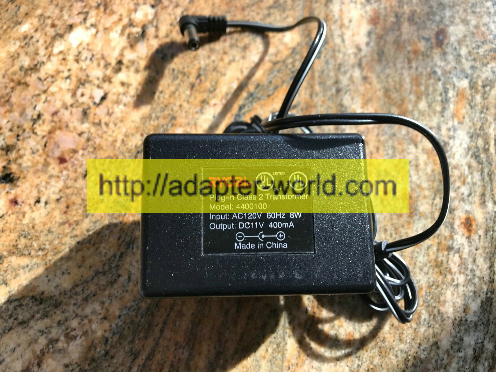 *100% Brand NEW*AC120V 60Hz 8W DC11V 400mA Ryobi 4400100 Plug-in Class 2 Transformer AC Adapter